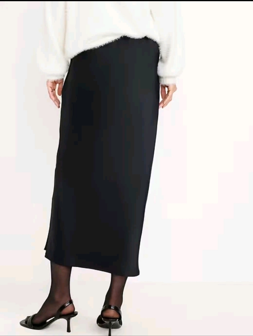Old Navy Black Midi Slip Skirt - Timeless Silhouette Black Jack XS